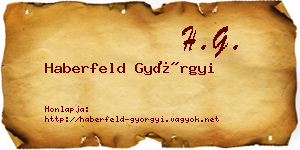 Haberfeld Györgyi névjegykártya